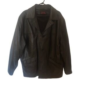 Vintage Men's Black Lambskin Leather Jacket Large